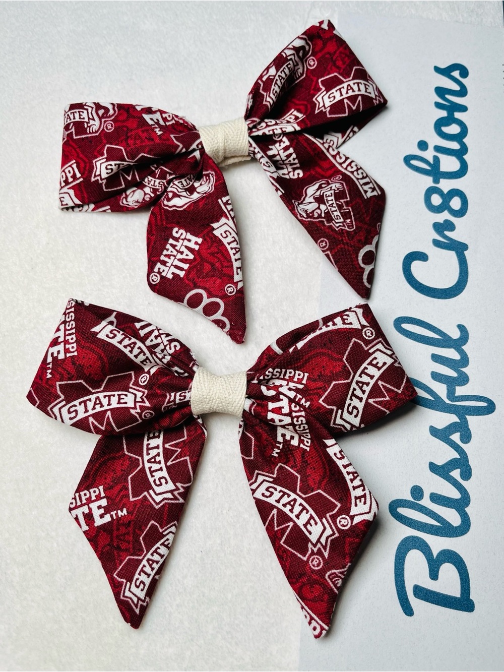 Mississippi State Maroon Kids Hair Bows - Set of 2